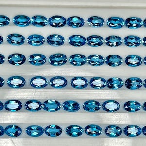 Natural Swiss Blue Topaz, 6x4 MM Top Grade Colour Eye Clean Callibrated Oval Cut, Loose Blue topaz Layout For Jewelry, Pairs for Earrings