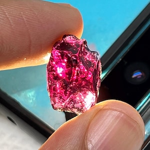 12.15 Ct Rare Purplish-Pink Raw Rhodolite Garnet | Natural Uncut Gem | Unique Color Garnet for Jewelry | Collector’s Grade Raw Chunk