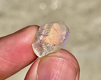 Madagascar Andesine Moonstone Rough, Trio Color Fire, 6.30 Ct , 16x10x7 MM