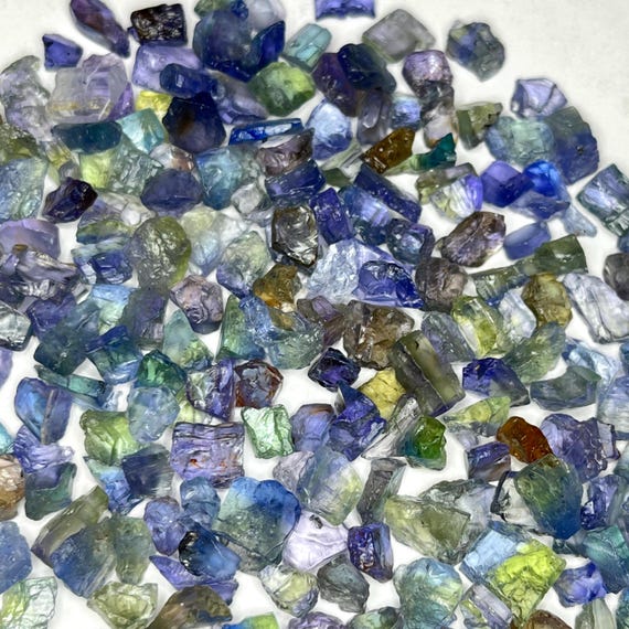 Natural Tanzanite Rough Unheated Multi Color Small Chunks Facet Grade Untreated Zoisite, Tanzanite Lot, Jewelry Grade
