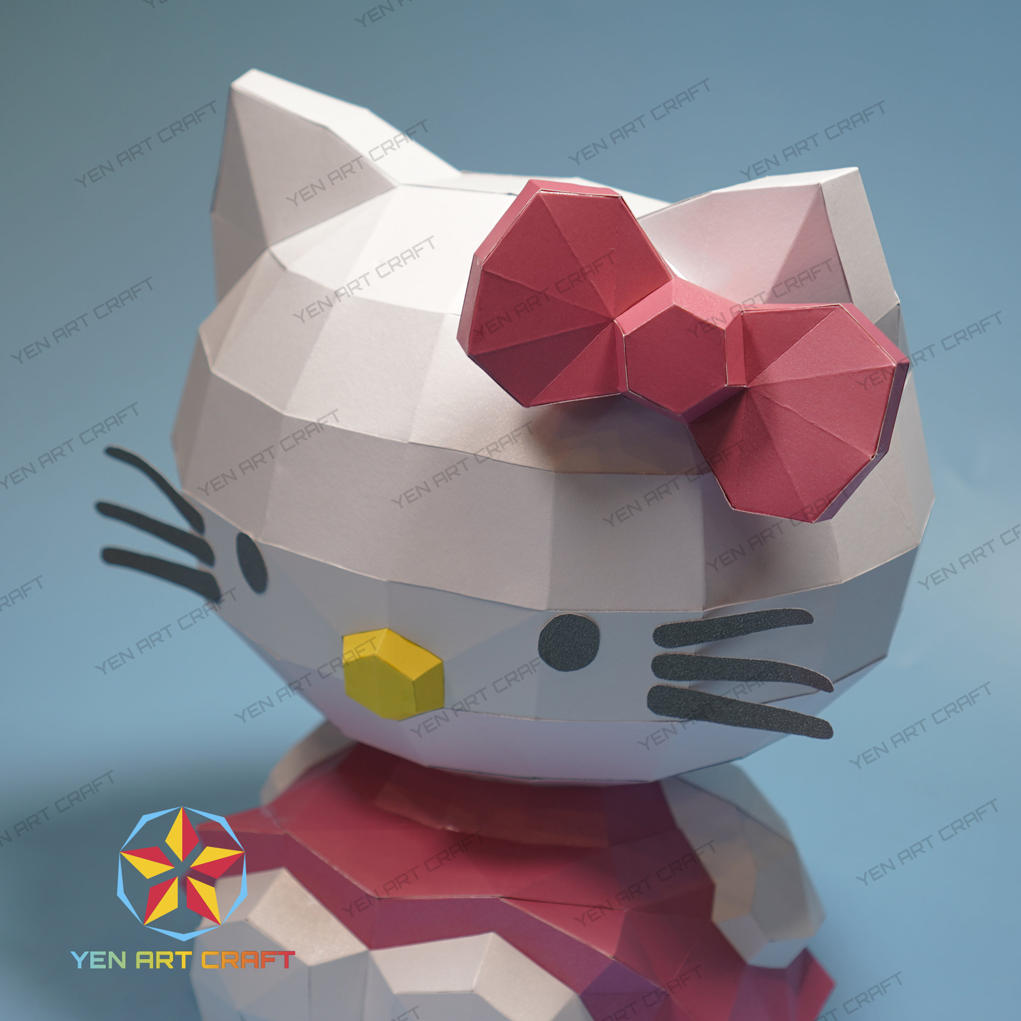 3D Papercraft Kawaii Kitty PDF SVG Template 3D Kitty Paper Etsy UK