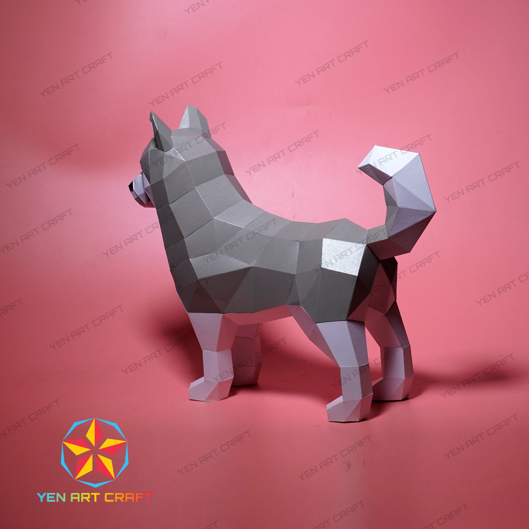 Printable Minecraft Husky Husky Dog Papercraft PDF SVG Template for Creatinghusky Dog Paper Craft ...