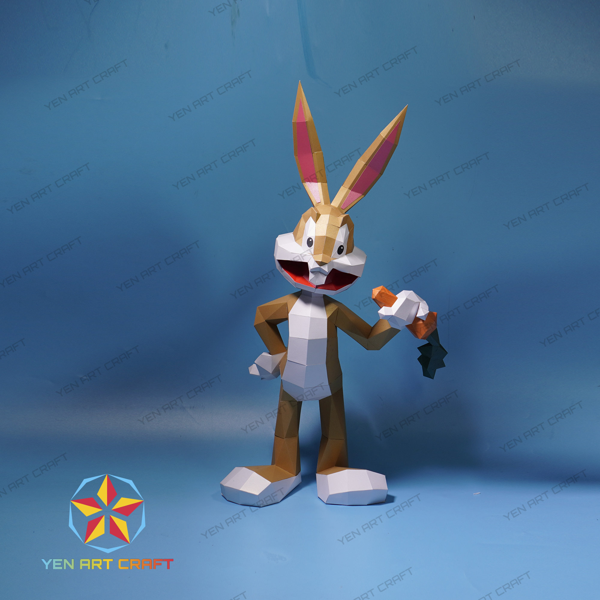 DIY Bunny Papercraft PDF SVG Template for Creating 3D Bunny Paper