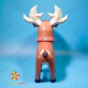 Papercraft Rudolph Papercraft Reindeer Rudolph PDF, SVG Template for Cricut Projects ...