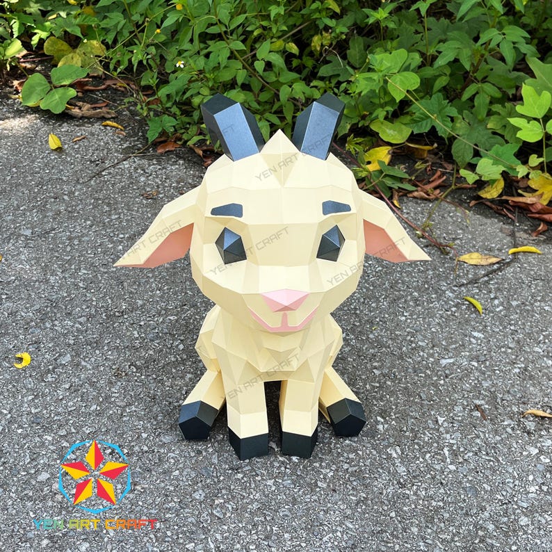 Goat Papercraft 3D Goat Papercraft Template: SVG, PDF, Cricut Project (DIY Kids Decor ...