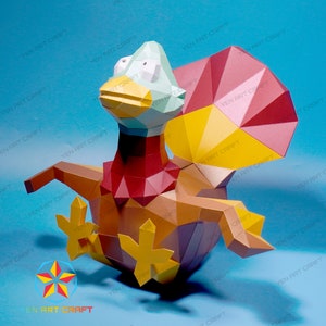Thanksgiving Turkey Papercraft PDF, SVG Template, 3D Turkey Paper Craft, Low poly Turkey Decor Origami Svg files, Fall Thanksgiving Svg
