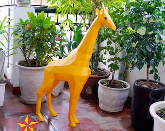 PaperCraft Giraffe PDF, SVG Template for Cricut Project - DIY Giraffe Paper Craft, Origami, Low Poly, Sculpture Model Paper