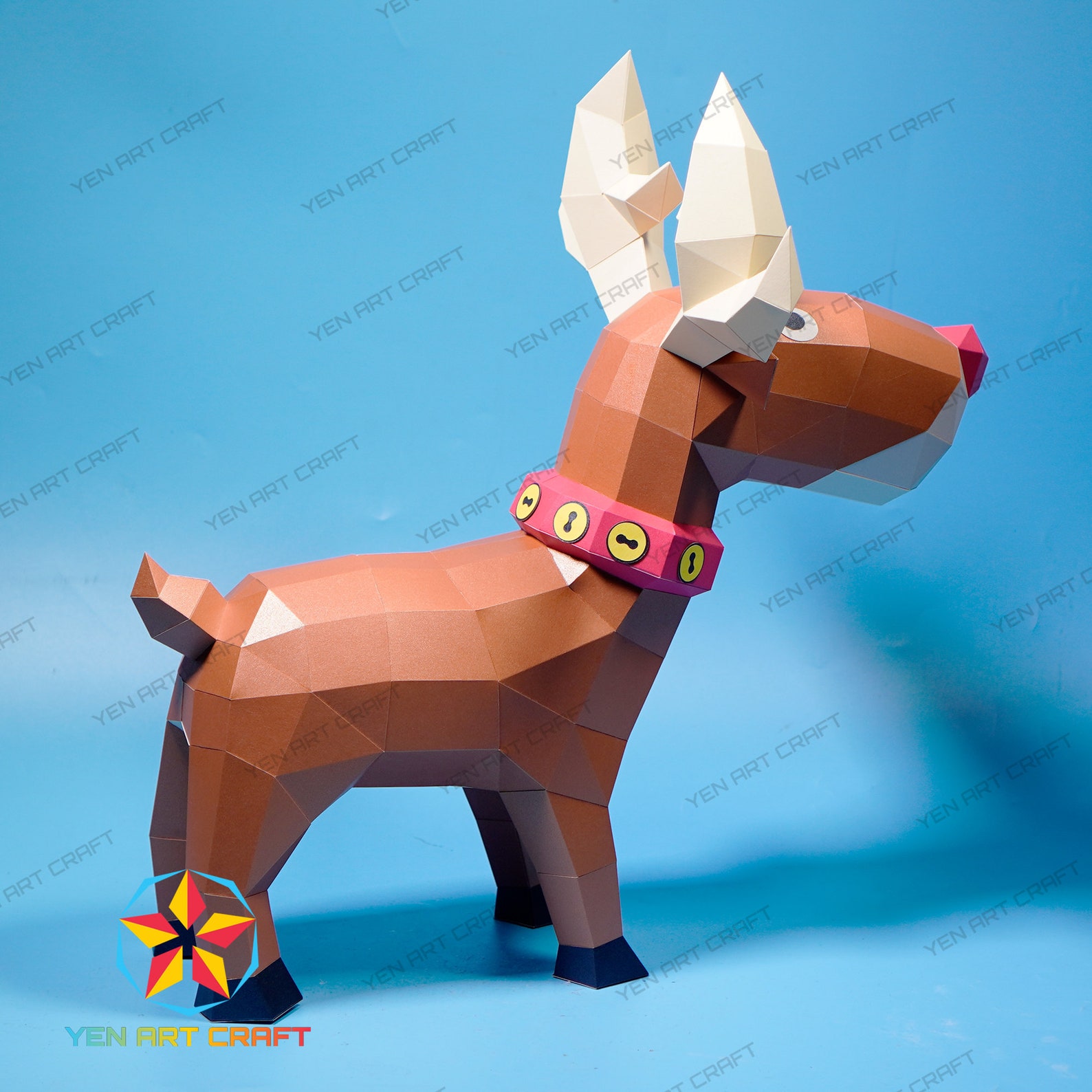 Papercraft Rudolph Papercraft Reindeer Rudolph PDF, SVG Template for Cricut Projects ...