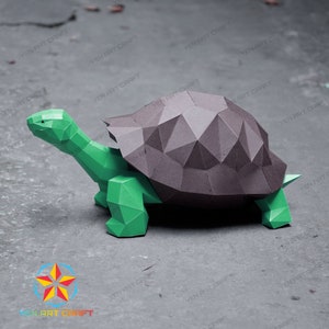 PaperCraft Turtle PDF, modello SVG per progetto Cricut - Carta modello tartaruga fai-da-te, origami, low poly, scultura