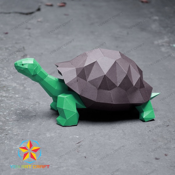 PaperCraft Turtle PDF, SVG Template for Cricut Project - DIY Turtle Paper Craft, Origami, Low Poly, Sculpture Model Paper