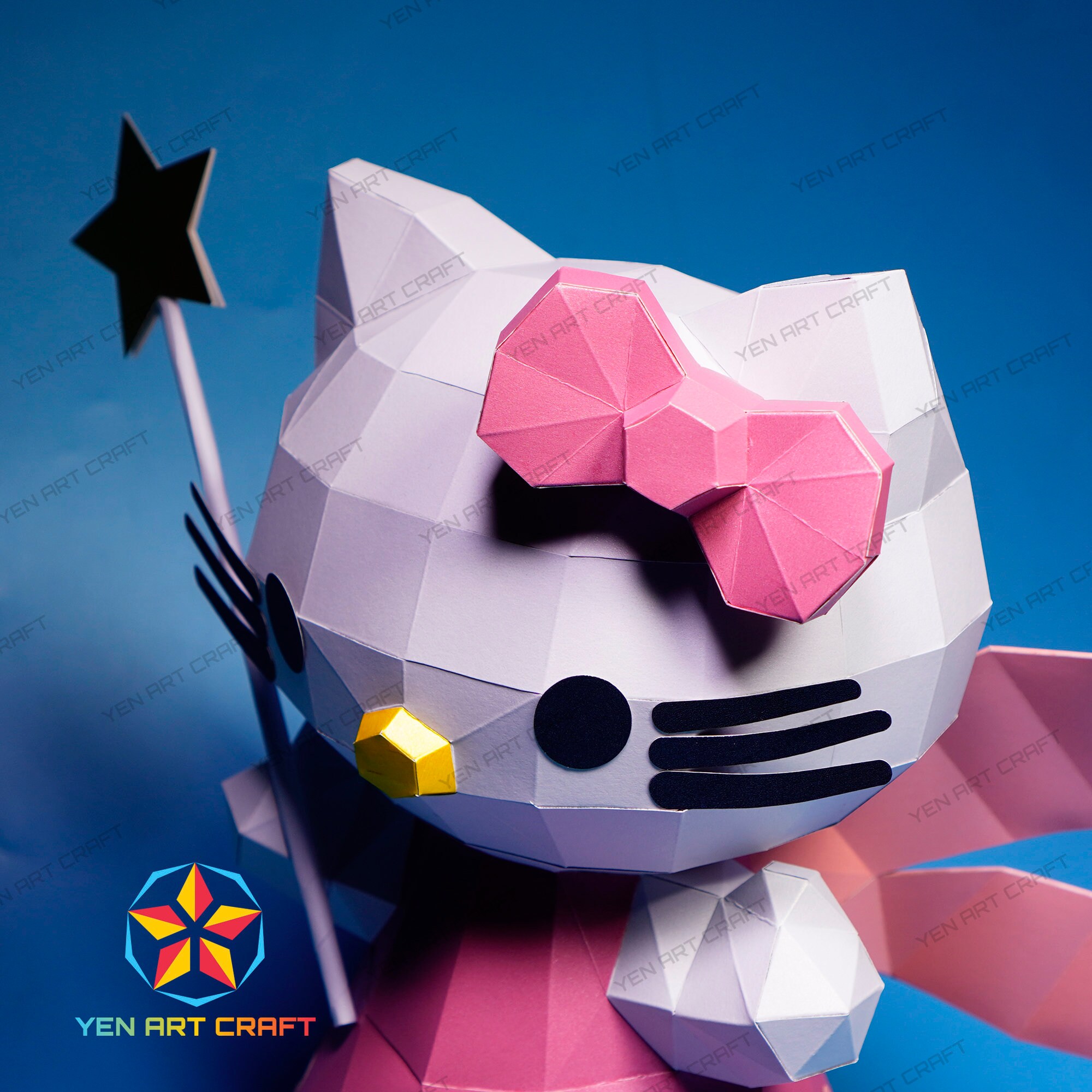 3D Papercraft Fairy Kitty PDF Plantilla SVG 3D Kitty Paper Etsy México
