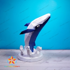 PaperCraft Whale PDF, SVG Template for Cricut Project - DIY Whale Paper Craft, Origami, Low Poly, Sculpture Model Paper