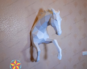 DIY Horse Papercraft PDF, SVG Template, 3D Horse Paper Craft, Low Poly Horse Trophy, Horse Paper Sculpture, Horse 3D Svg for Cricut Projects