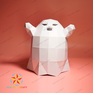 Leuke Ghost Papercraft PDF, SVG Cricut Sjabloon, Halloween Paper Crafts, DIY lage poly ghost, Halloween Decor, Svg Cricut Project