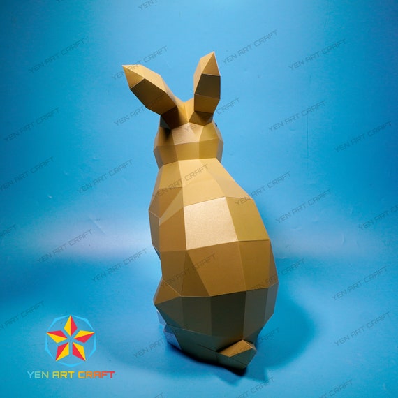 Papercraft Rabbit PDF, SVG Template for Cricut Projects, Printer