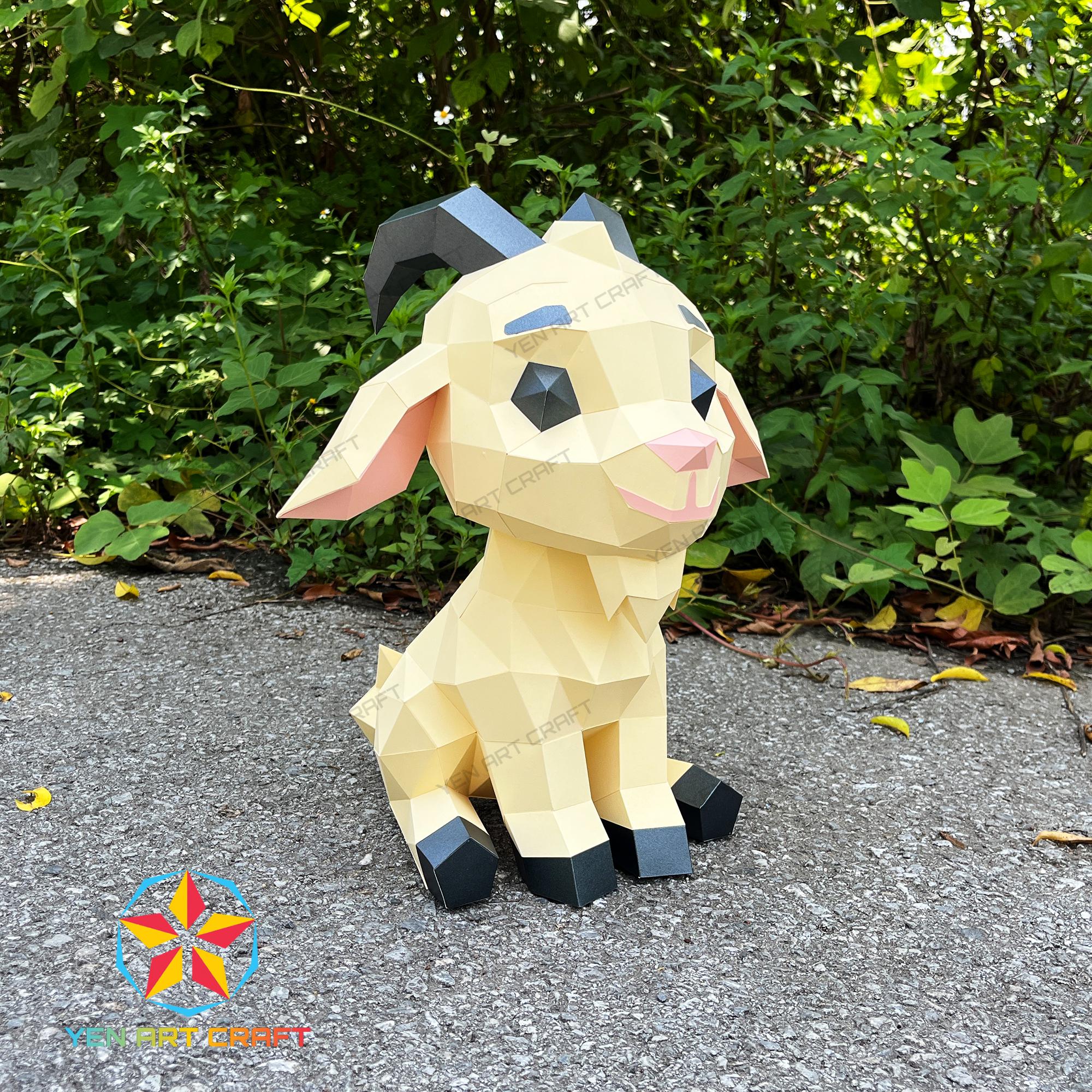 Goat Papercraft 3D Goat Papercraft Template: SVG, PDF, Cricut Project (DIY Kids Decor ...