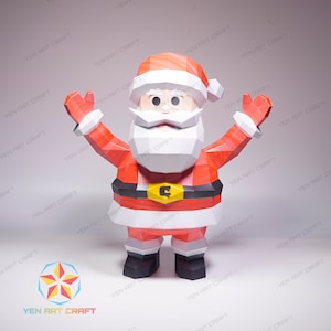 Papercraft Babbo Natale PDF SVG Modello per la creazione di 3D Babbo Natale Paper Craft, regalo fai-da-te per Natale, Low poly Decor, progetti Svg cricut
