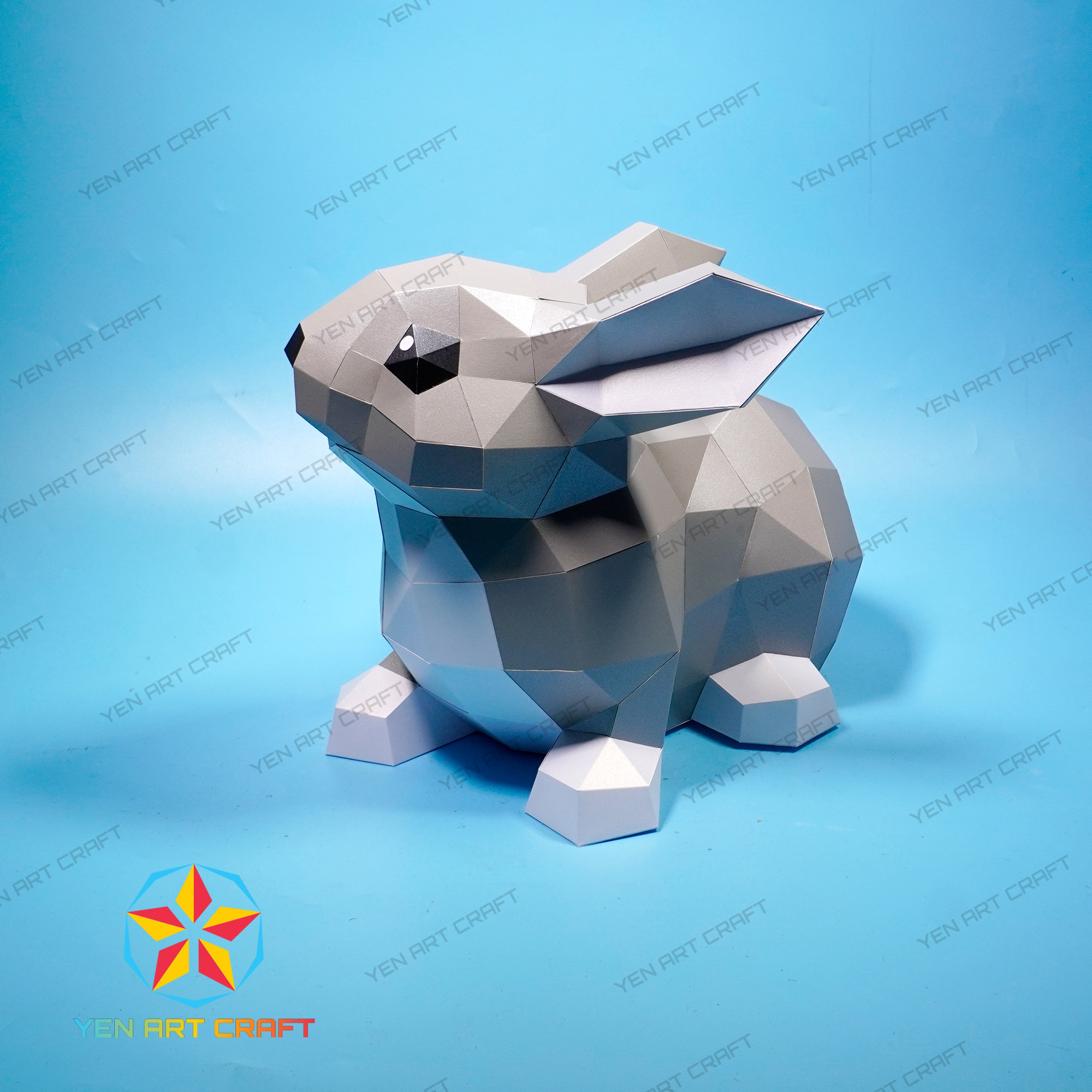 Dead Rabbit Papercraft Papercraft Rabbit Sits PDF, SVG Template for Cricut Projects, Printer ...