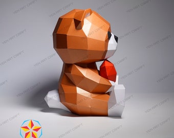 DIY Teddy Bear Papercraft PDF SVG Template for Creating 3D 