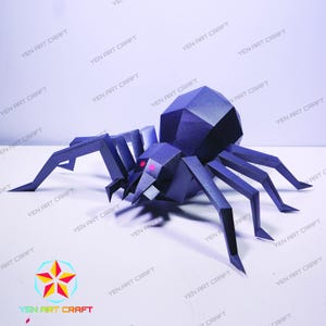 PaperCraft Spinne PDF, SVG-Vorlage für Cricut Project - DIY Spinne Papierhandwerk, Origami, Low Poly, Skulptur Modell Papier