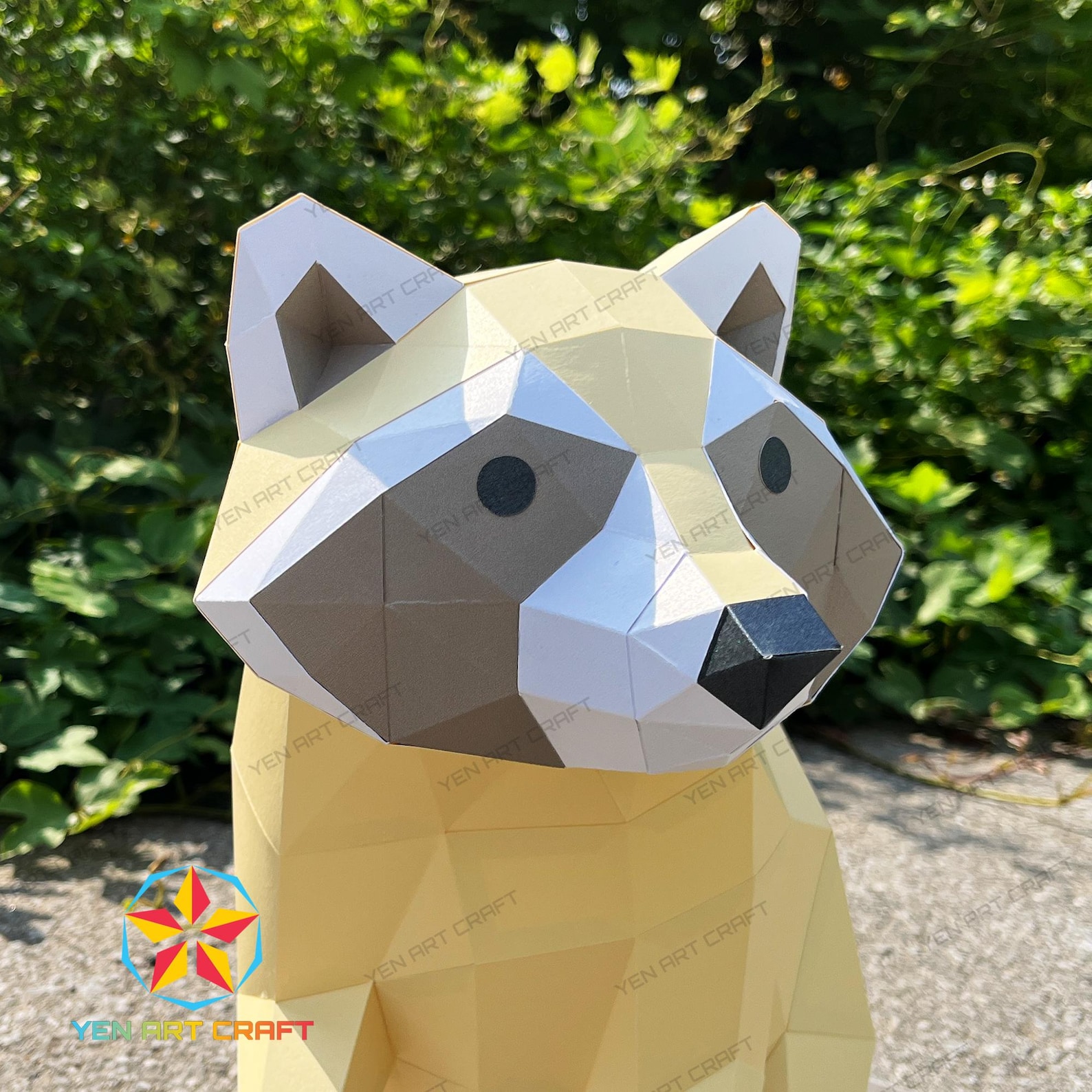 3D Raccoon Papercraft Template: DIY Low Poly Sculpture (PDF, SVG for ...