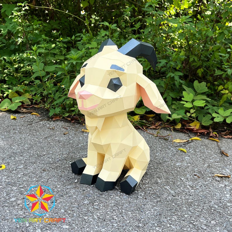 Goat Papercraft 3D Goat Papercraft Template: SVG, PDF, Cricut Project (DIY Kids Decor ...