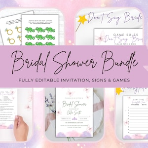 Fairytale Princess Bridal Shower Invitation & Game Template | DIY Princess Inspired | Wedding or Party | Instant Download or Canva Template