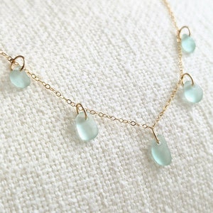 Genuine Sea Glass Charm Necklace, 14k Gold Filled Sea Glass Necklace, Dainty Sea Glass Necklace, Sea Glass Jewelry, Sea Glass Necklace Gold