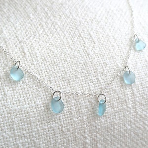 Genuine Sea Glass Charm Necklace, Sterling Silver Sea Glass Necklace, Dainty Sea Glass Necklace, Sea Glass Jewelry, Seaglass Necklace Silver