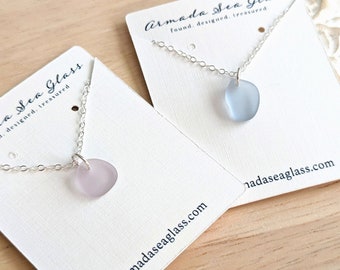 Sterling Silver Genuine Sea Glass Mini Necklace