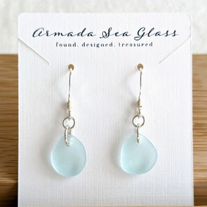 Genuine Sea Glass Dangle Earrings, Sea Glass Earrings, Sterling Silver Sea Glass Earrings, Sea Glass Jewelry, Sea Glass Earrings Silver