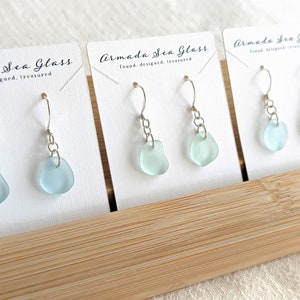 Genuine Sea Glass Dangle Earrings, Sterling Silver Sea Glass Earrings, Beach Glass Earrings, Sea Glass Jewelry, Sea Glass Earrings Silver