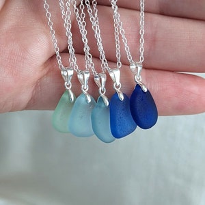 Genuine Sea Glass Necklace Sterling Silver, Sea Glass Jewelry, Sea Glass Pendant, Beach Jewelry, Sterling Silver Seaglass Necklace For Women