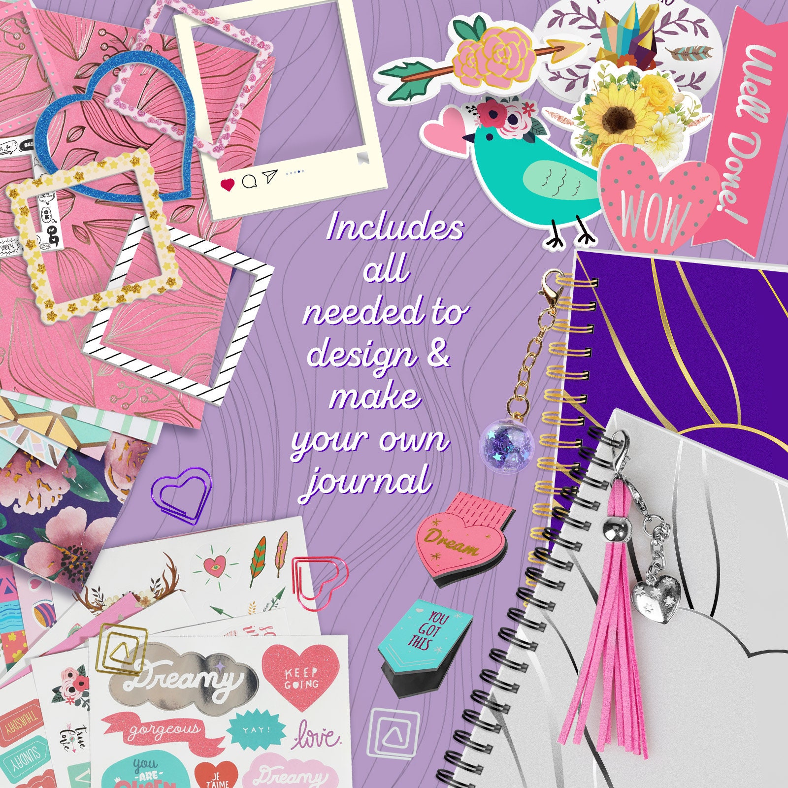  DIY Journal Set for Girls Ages 8 9 10 11 12 13 Years Old and  Up, Desirable Gifts for Girls - Scrapbooking, Make Diary Handbooks, DIY  Journal Kit - Perfect Art