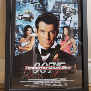 James Bond 007 Tomorrow Never Dies lithograph printed poster framed lithograph limited edition W30cm, H40cm