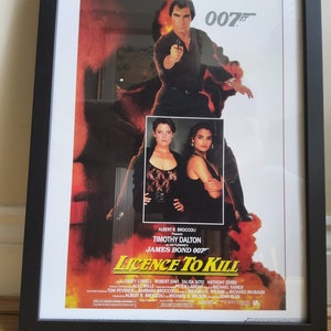 James Bond 007 Licence To Kill Lithographie Poster gerahmte Lithographie limitierte Edition B30cm, H40cm