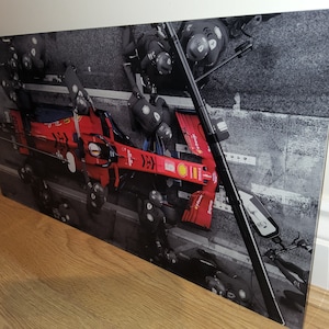 Ferrari F1 Pitstop Acrylic Print - Sebastian Vettel Panoramic Art