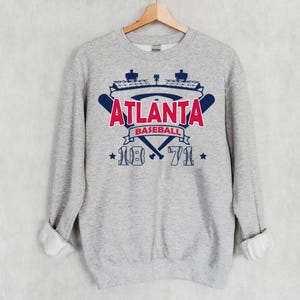 Atlanta Baseball Vintage Stadium With Est Number 1871 Sweatshirt, Atlanta Baseball Team Retro Hoodie, Baseball Mom Shirt, For Her, For Him