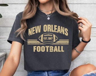 New Orleans Football Est 1967 Vintage 90s Comfort Color Tshirt, New Orleans Football Team Shirt, American Football Gameday Shirt, Sports Tee