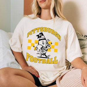 Pittsburgh Football Cute Ball Mascot Vintage Comfort Color Tshirt, Go Pittsburgh Football Team Shirt, Football Gameday Shirt, Sports Tee