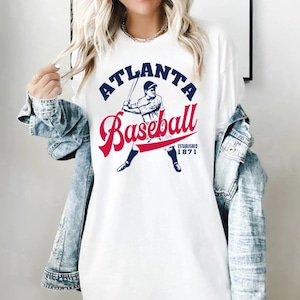Atlanta Baseball Vintage Est 1876 Comfort Color Unisex Tshirt, Atlanta Baseball Gameday Shirt, Atlanta Sports Shirt, American Baseball Tee