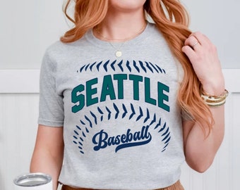 Seattle Baseball Vintage Minimalist Style Comfort Color Unisex Tshirt, Seattle Baseball Gameday Retro 90s Shirt, Seattle Sports Tee, For Her