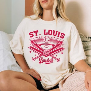 St Louis Baseball Comfort Color Vintage 90s Style White Unisex Tshirt, Baseball Gameday Retro Shirt, St Louis Sports Tee, For Him, For Her