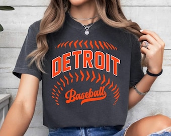Detroit Baseball Minimalist Style Comfort Color Vintage Tshirt, Detroit Baseball Gameday Retro 90s Shirt, Detroit Sports Tee, For Fans