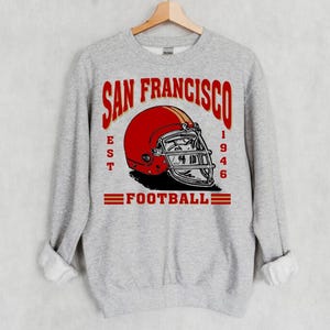San Francisco Football Blue Est 1946 Retro Sweatshirt, SF Football Team Helmet Vintage 90s Hoodie, Football Sweatshirt, For Her, For Him