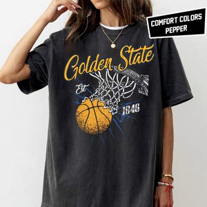 Golden State Basketball Vintage Est 1946 Comfort Colors Shirt, Basketball Retro 90s T-Shirt, Game Day Shirt, Gift For Mom, Fathers Day Gift