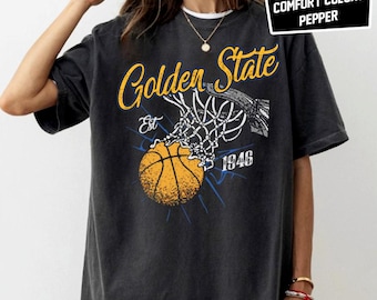 Golden State Basketball Vintage Est 1946 Comfort Colors Shirt, Basketball Retro 90s T-Shirt, Game Day Shirt, Gift For Mom, Fathers Day Gift
