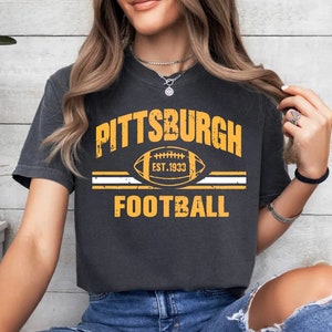 Pittsburgh Football Est 1933 Vintage 90s Comfort Color Tshirt, Pittsburgh Football Team Shirt, Football Gameday Shirt, Sports Tee, For Her
