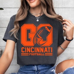 Lets Go Cincinnati Football Vintage Comfort Color Tshirt, Cincinnati Football Team Shirt, American Football Gameday Shirt, Sports Tee