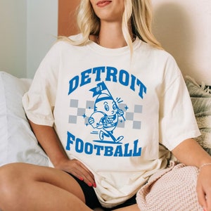 Detroit Football Cute Ball Mascot Vintage Comfort Color Tshirt, Go Detroit Football Team Shirt, American Football Gameday Shirt, Sports Tee